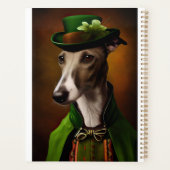 Greyhound Dog in St. Patrick's Day Dress プランナー手帳 (裏面)