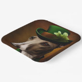 Greyhound Dog in St. Patrick's Day Dress ペーパープレート (傾斜あり)