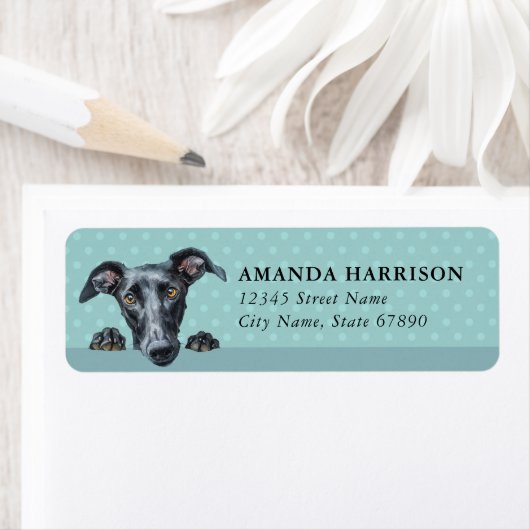 Greyhound Dog Return Address Labels ラベル (インサイチュ)