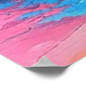  Greyhound Drawing w Water Splash Color Background ポスター (角)