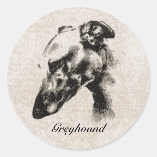 Greyhound Eleganceカスタマイズ可能 ラウンドシール (正面)