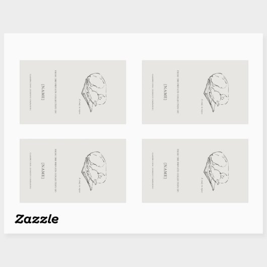 Greyhound- Ex libris bookplate Sticker 長方形シール (シート)