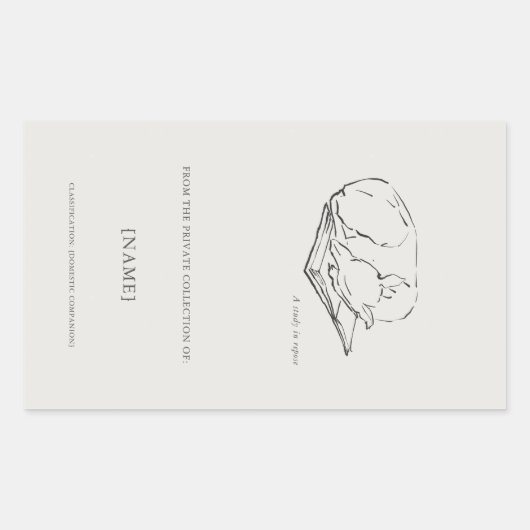 Greyhound- Ex libris bookplate Sticker 長方形シール (正面)