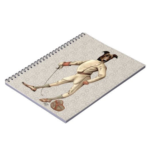 Greyhound Fencer in Cream Full 2 ノートブック (左側)