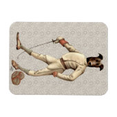 Greyhound Fencer in Cream Full 2 マグネット (横)