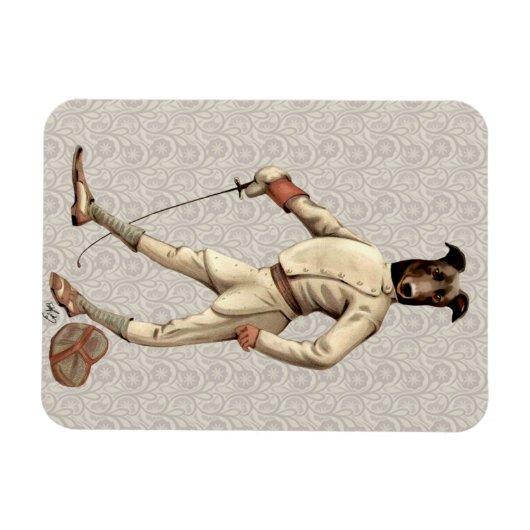 Greyhound Fencer in Cream Full 2 マグネット (横)