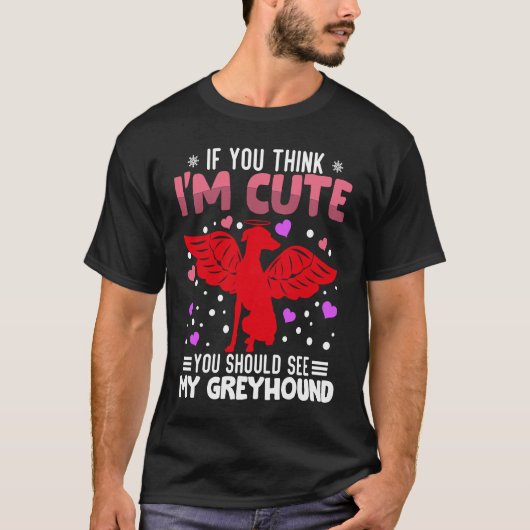Greyhound Heart Valentine's Day Animal For Womens  Tシャツ (正面)