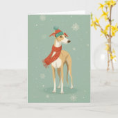 Greyhound Holiday Greeting カード (黄色い花)