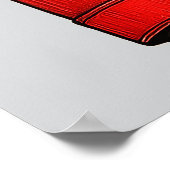 Greyhound in Vivid Red Coat, Modern Drawing ポスター (角)