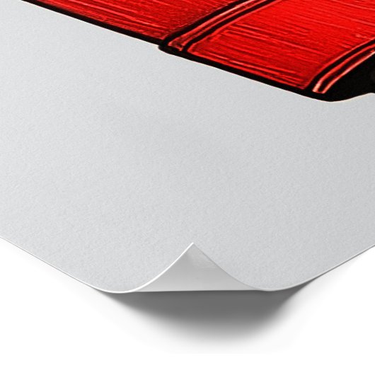 Greyhound in Vivid Red Coat, Modern Drawing ポスター (角)