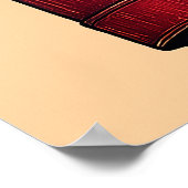 Greyhound in Winter Red Coat, Stylized Drawing ポスター (角)