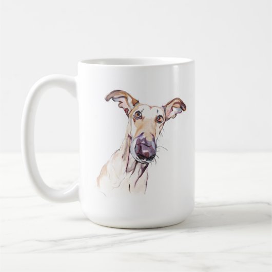 Greyhound Mug –  Dog Mom Coffee Mug コーヒーマグカップ (左)