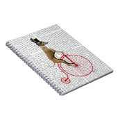 Greyhound on Red Penny Farthing Bike ノートブック (右側)