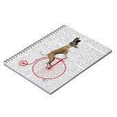 Greyhound on Red Penny Farthing Bike ノートブック (左側)