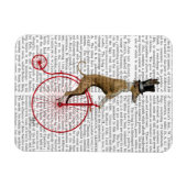 Greyhound on Red Penny Farthing Bike マグネット (横)