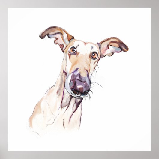 Greyhound Pet Memorial, Watercolor ポスター (正面)