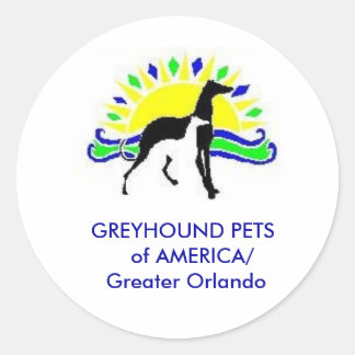 GREYHOUND PETS of AMERICAステッカー ラウンドシール