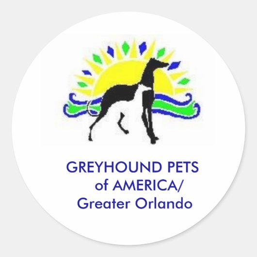 GREYHOUND PETS of AMERICAステッカー ラウンドシール (正面)