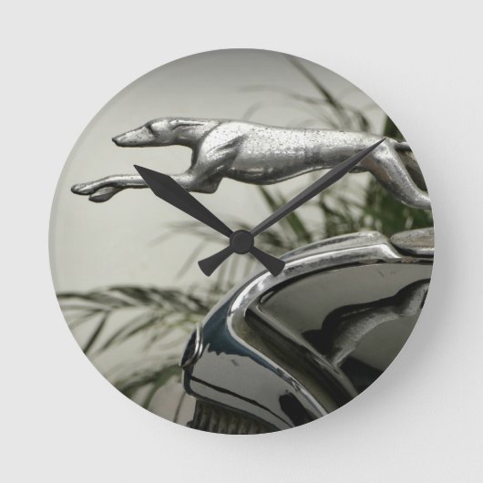 Greyhound Radiator Cap ラウンド壁時計 (正面)