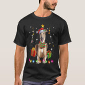 Greyhound Santa Funny Christmas Tree Lights Xmas P Tシャツ (正面)