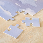 Greyhound Snowy Village Santa Hat Christmas Art ジグソーパズル (側面)