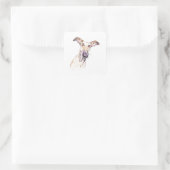 Greyhound Sticker, Laptop Dog Label スクエアシール (バッグ)