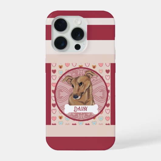 Greyhound Valentine Heart iPhone 11 Pro Case  iPhoneケース (裏面)