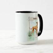 Greyhound Watercolor Personalized Dog マグカップ (正面右)