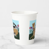 Greyhound with Bunnies Paper Cups 紙コップ (左)