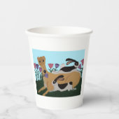 Greyhound with Bunnies Paper Cups 紙コップ (正面)