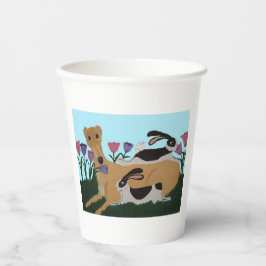 Greyhound with Bunnies Paper Cups 紙コップ