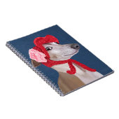 Greyhound with Red Wooly Hat ノートブック (右側)
