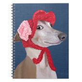 Greyhound with Red Wooly Hat ノートブック (正面)