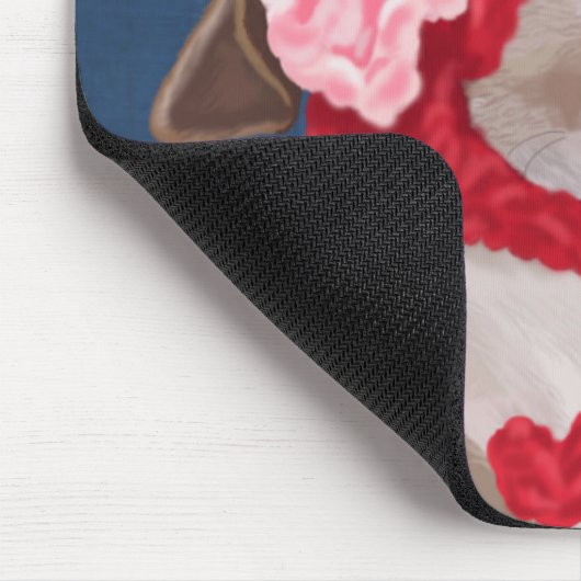 Greyhound with Red Wooly Hat マウスパッド (コーナー)