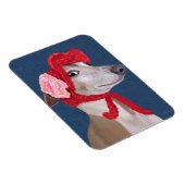 Greyhound with Red Wooly Hat マグネット (右側)