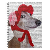 Greyhound with Red Wooly Hat 2 ノートブック (正面)