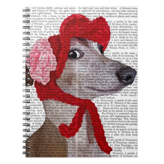 Greyhound with Red Wooly Hat 2 ノートブック (正面)