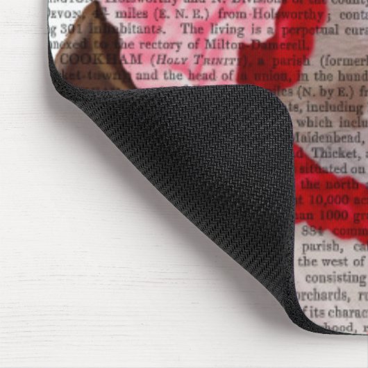 Greyhound with Red Wooly Hat 2 マウスパッド (コーナー)