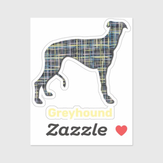 Greyhound Yellow & Blue Grid Lines カスタムSticker シール (シート)