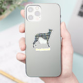 Greyhound Yellow & Blue Grid Lines カスタムSticker シール (スマートフォン)