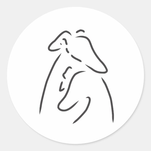 Greyhoundsスティッカーのスナグリング ラウンドシール (正面)