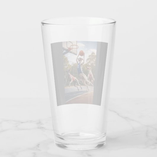 Greyhounds playing basketball タンブラーグラス (裏面)