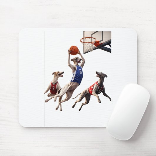 Greyhounds playing basketball マウスパッド (マウス)