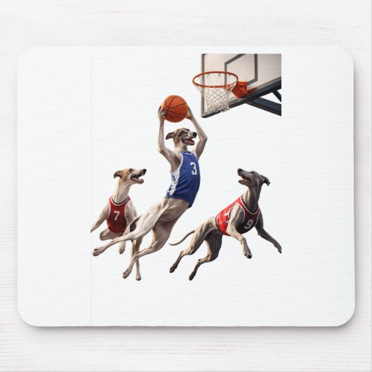 Greyhounds playing basketball マウスパッド (正面)