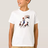 Greyhounds playing basketball tシャツ (正面)