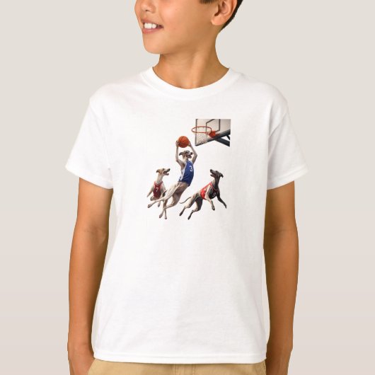 Greyhounds playing basketball tシャツ (正面)