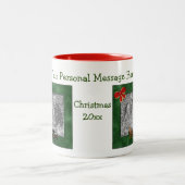 Greyhounds Pulting Sleigh Christmas写真 ツートーンマグカップ (中央)