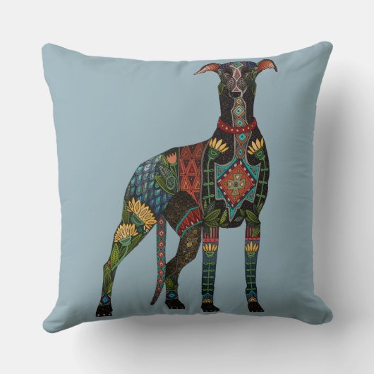 greyound azure blue クッション (裏面)