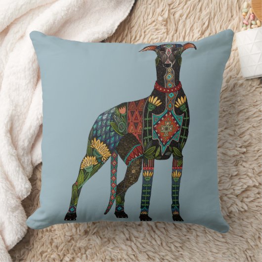 greyound azure blue クッション (ブランケット)