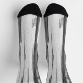 Greyscale Abstract B&W Art  ソックス (上部)